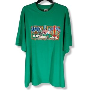 Vintage New Mexico T Shirt Mens Size 2XL Green Short Sleeve Balloon Festival Tee
